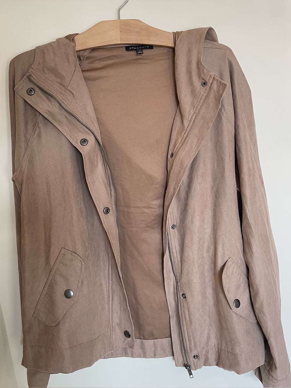 Staccato Taupe Hooded Utility Jacket